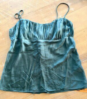J.Crew Satin Ruched Bust Camisole Top Teal Size 4
